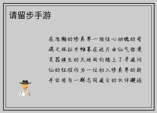 请留步手游